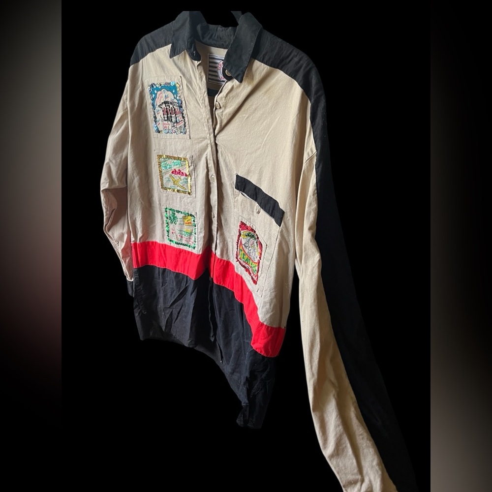 90’s Fixation Multicolor Patchwork Button Down - image 6